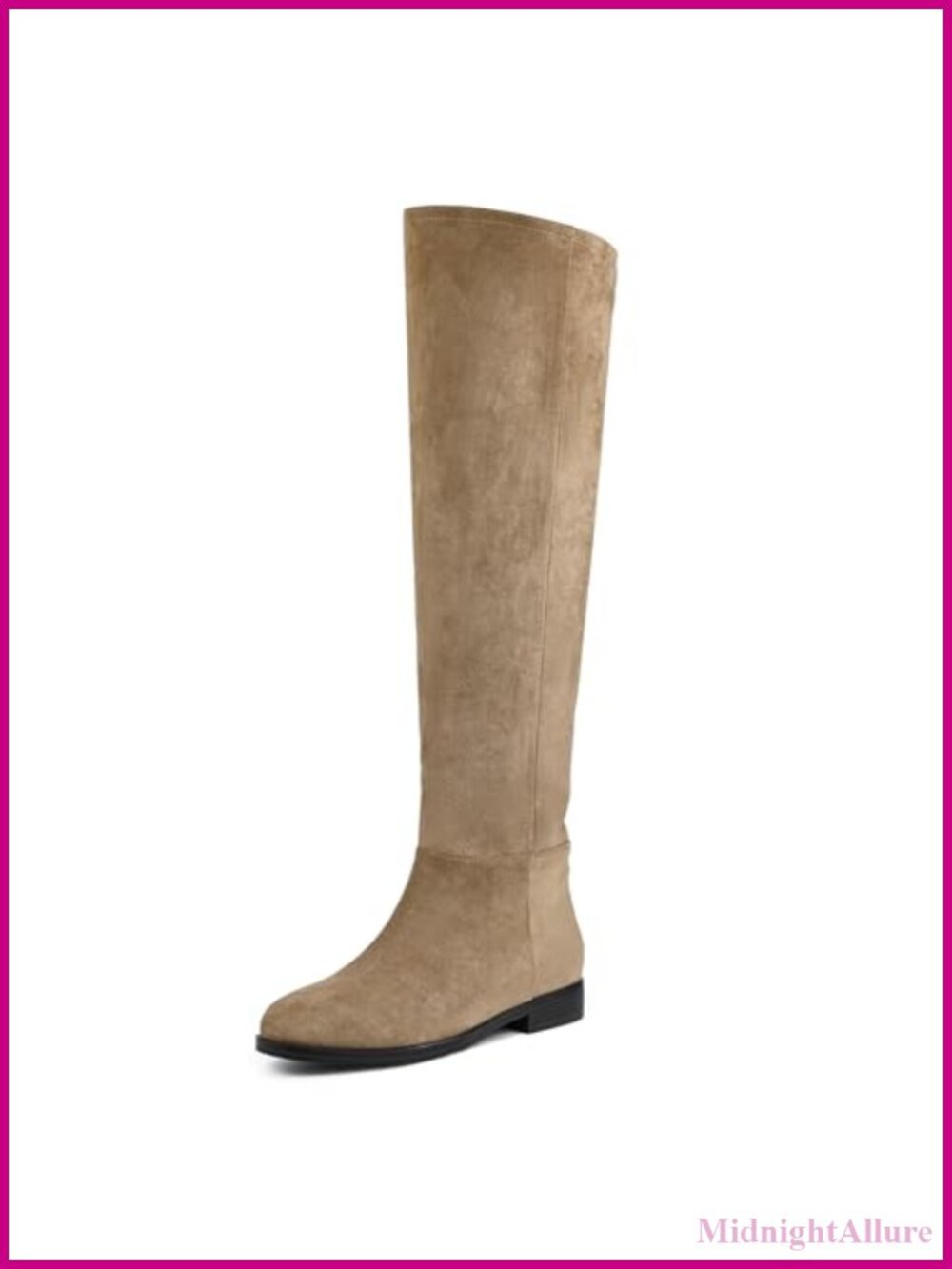 Suede Knee High Boots Convertible Fold Over Slouchy Flat Round Toe